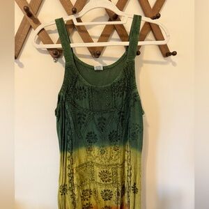 Shoreline Green and Yellow Midi Dress